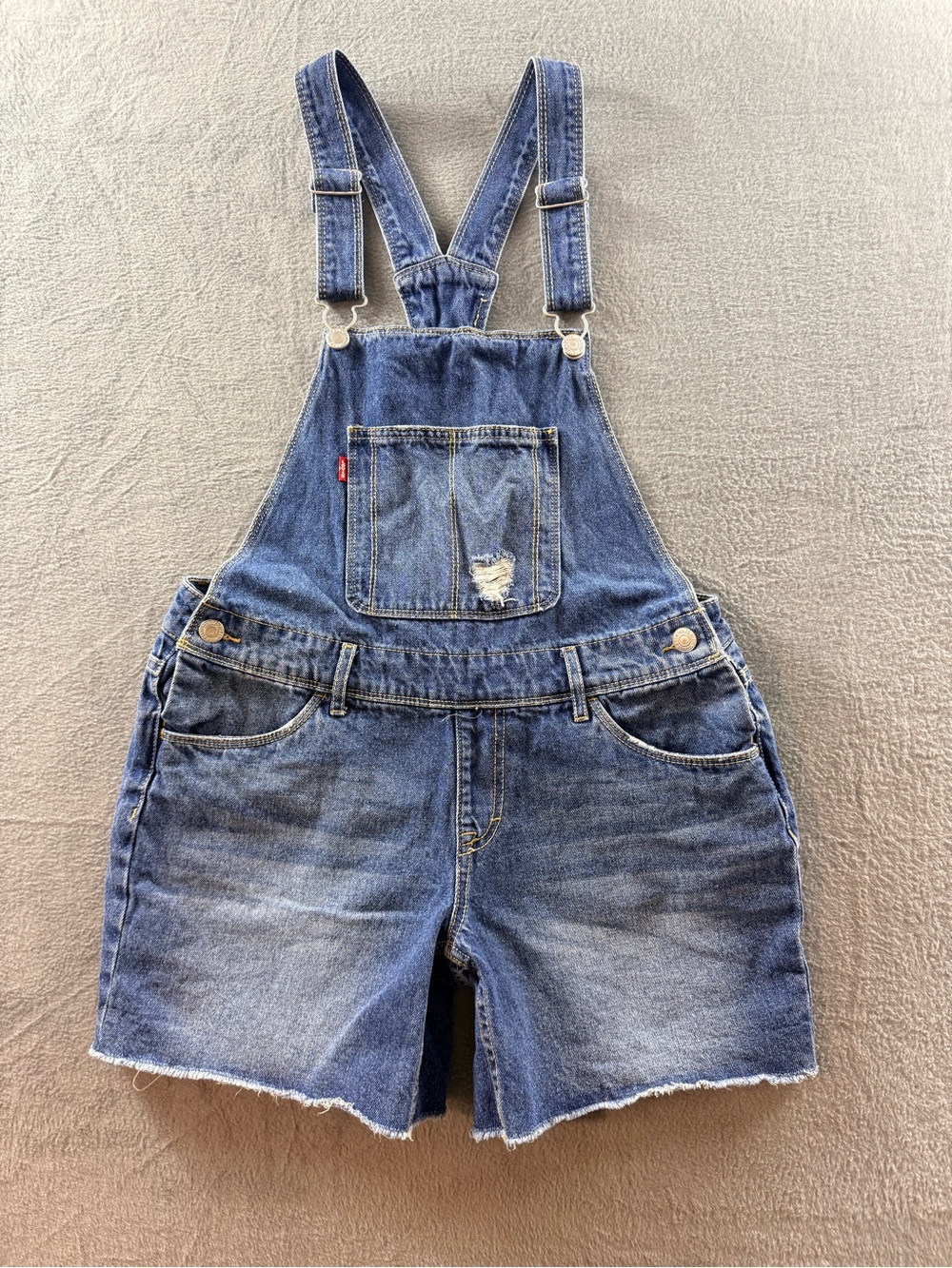 Levi’s - Denim Short Overalls with Front Pocket - Blue